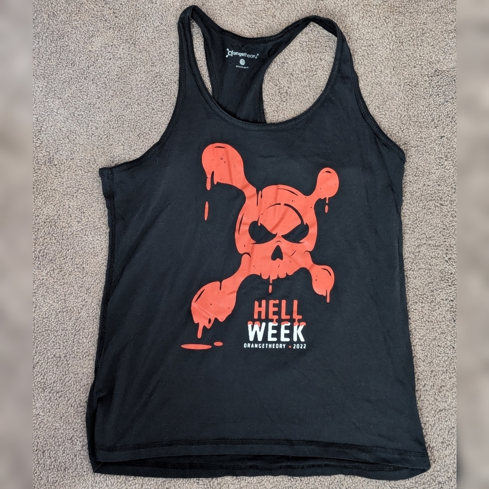 Orangetheory Hell Week 2022 Tank Top Small Black Workout Gym Fitness OTF Tee